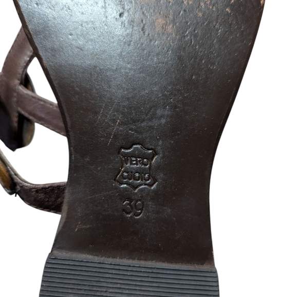 bo'em Plage Flats Sandals Thong Polished Shell Wood Accent Made in Italy size 39 - Picture 5 of 6